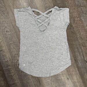 Girls tween Athletic Casual Shirt Criss Cross back size L